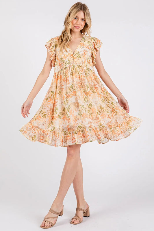 Mittoshop Floral Chiffon Ruffle Short Sleeve Mini Dress 126f2115cc02446b90098c122ef44508-Max-Origin