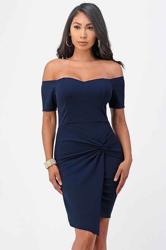 off the shoulder front twist bodycon dress Navy Blue S 12963956_7ac57ce0-fe7d-4b86-986a-b44fd363c2ae