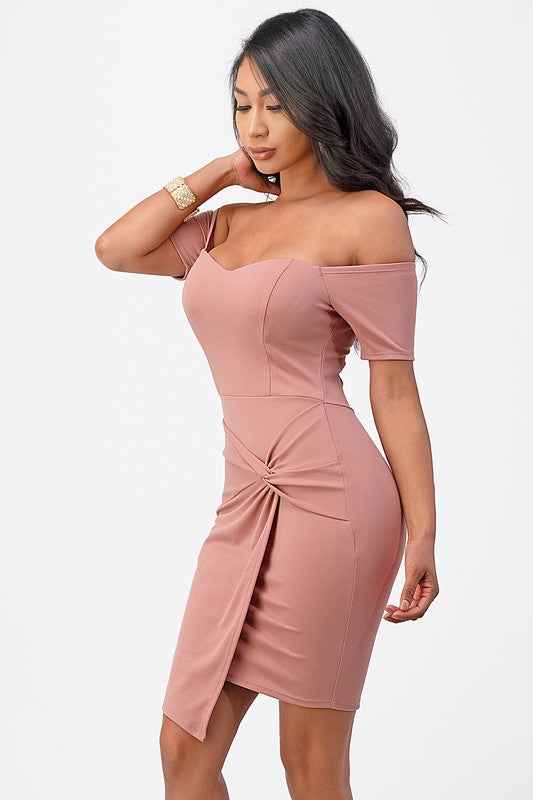 off the shoulder front twist bodycon dress 12963956_8d415e6a-8d24-4519-a0fc-2fefef03a483