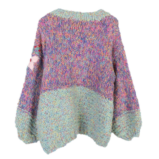 The Floral Crochet Lantern-Sleeve Sweater 12F7708D1DEF3DE6F81DF3316207F363