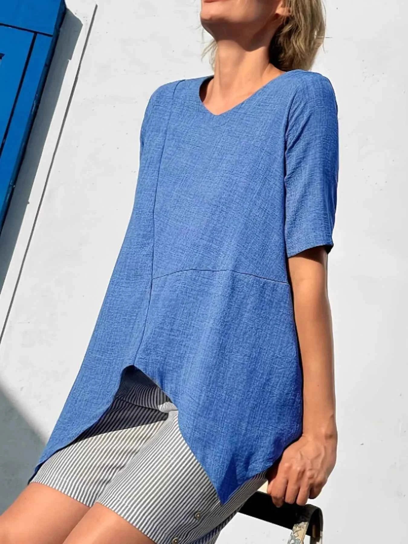 Asymmetric Hem Relaxed Fit T-Shirt 12a0be65-1285-47c0-934f-9d4e5c179ad1-Max-Origin