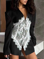 Lace Detail Long Sleeve Blazer 12a1ef3e-fe3a-4634-b0a0-2256fae56890-Max-Origin
