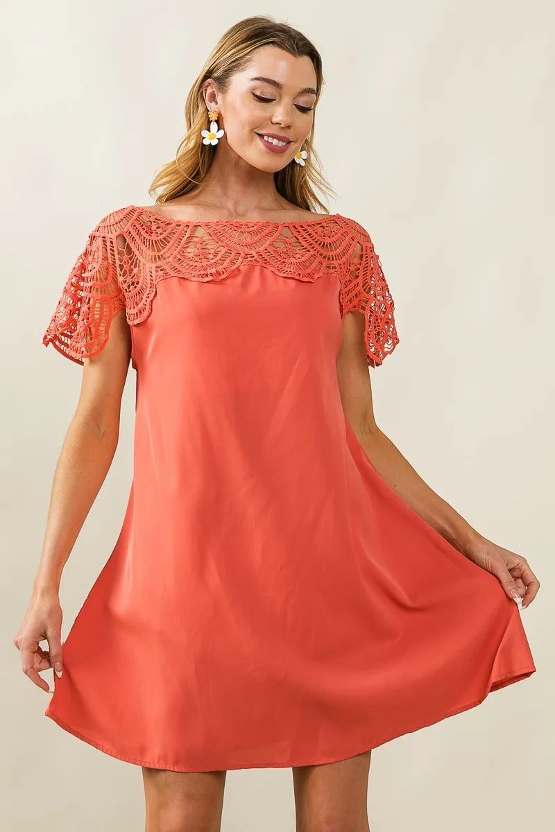 BiBi Crochet Lace Yoke Detailed Wrinkled Dress APRICOT 12ad1f70c2b14430bccf504edf22d258-Max-Origin