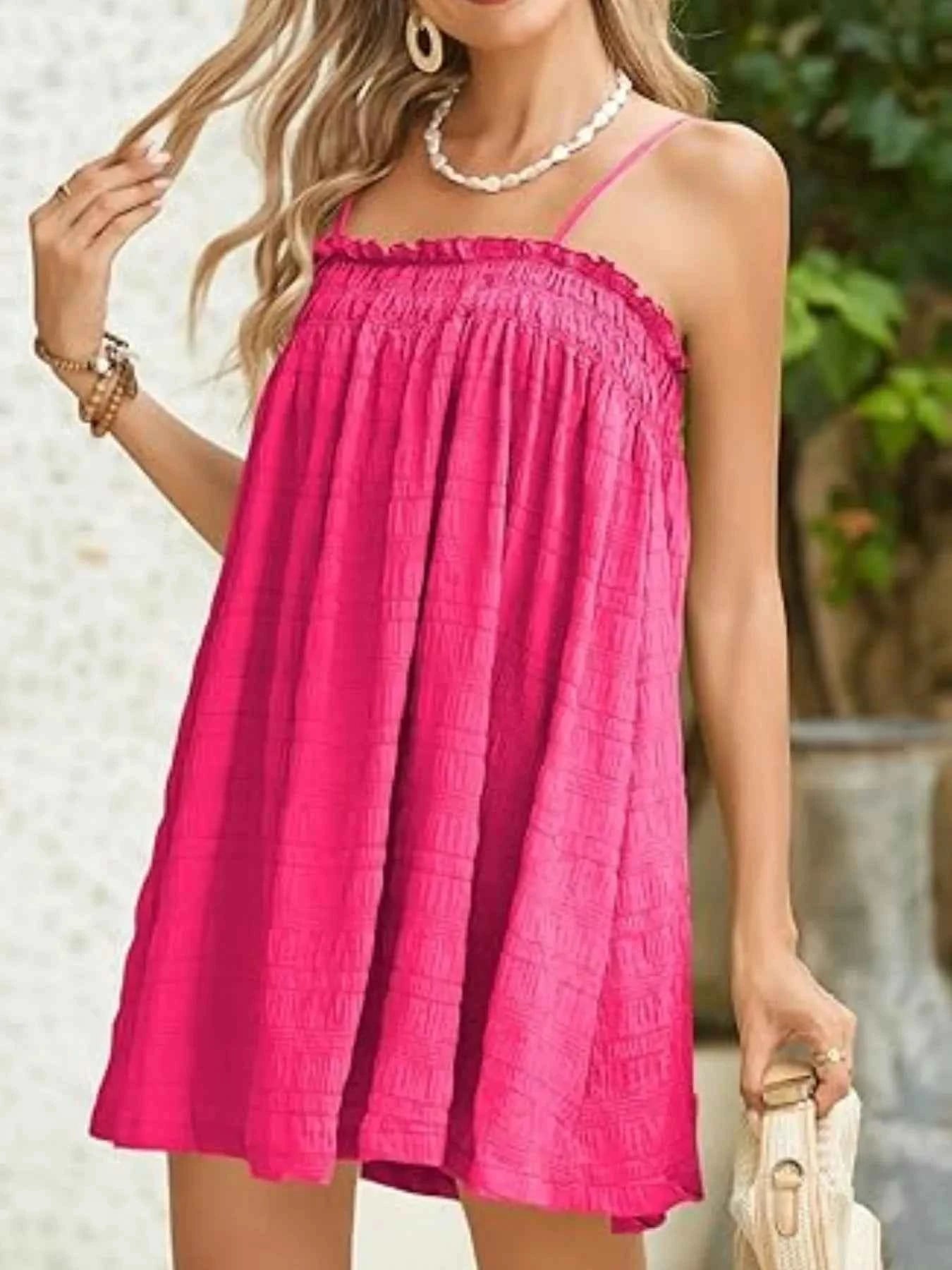 Frill Textured Mini Cami Dress 12c965b1-09cc-4894-b003-bdb8a14568c0-Max-Origin