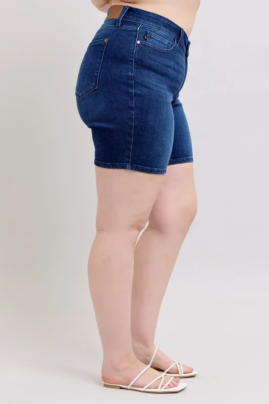 Judy Blue Full Size High Waist V-Front Bermuda Plus Size 12d4b390-40a6-49e8-9445-7f9620cb0f6a-Max-Origin