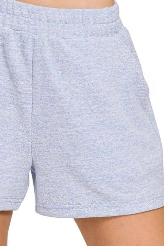 Soft Melange Hacci Elastic Waist Band Shorts 12e30110-90a3-4807-af6b-3237461773d3-Max-Origin