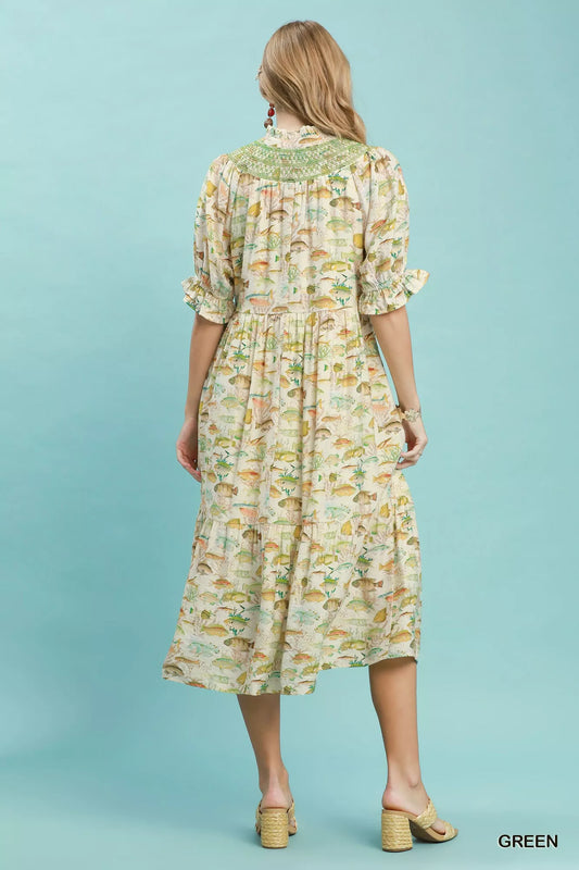 Print Tiered Midi Dress 12e3c21b-ec20-463b-b687-ed36e04d48ec-Max-Origin