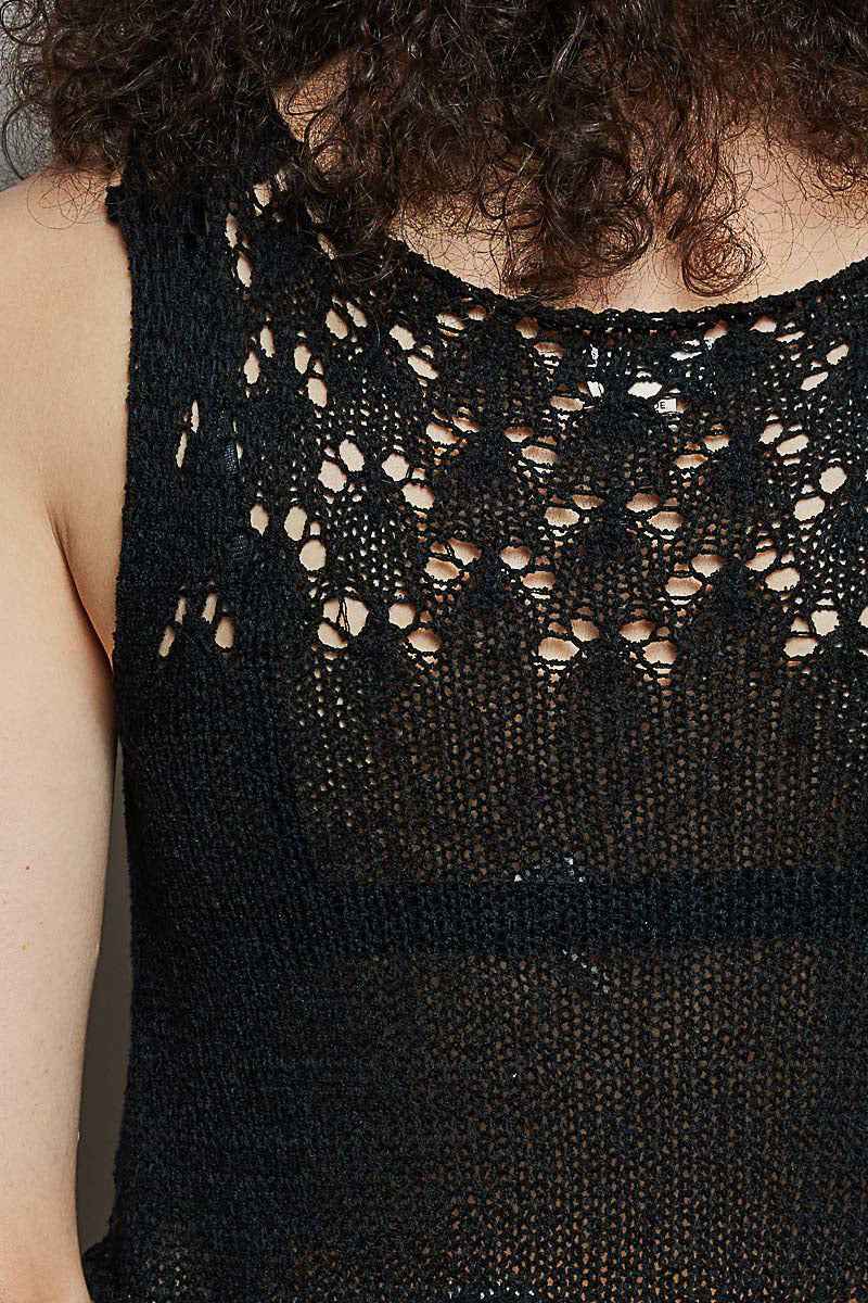 POL V-Neck Crochet Sweater Vest with Lace Trim 12f3d458-f97a-451f-aeba-42e001454eb8-Max