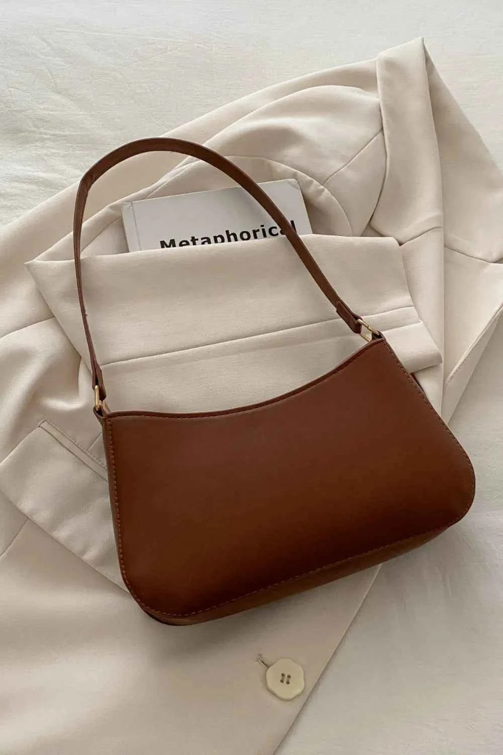 Bow Trim PU Leather Shoulder Bag 12f61c39-5ac6-410c-86fd-7f342c5cf698-Max