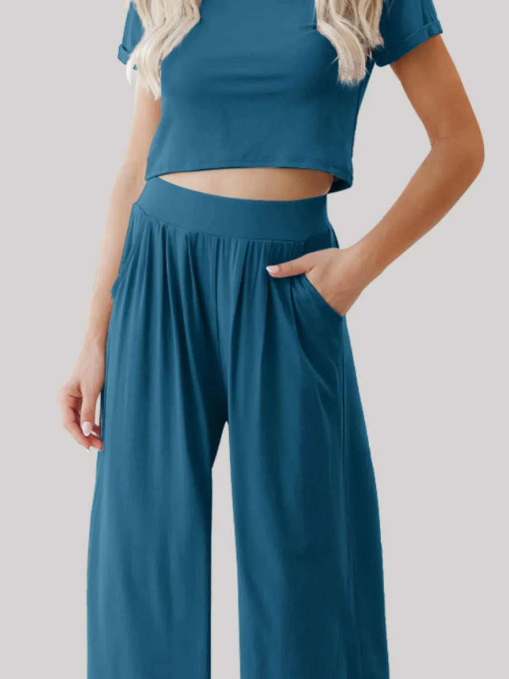Round Neck Short Sleeve Top and Pants Set 12f63fbb-53f8-4956-9c36-c20df5beda8d-Max-Origin