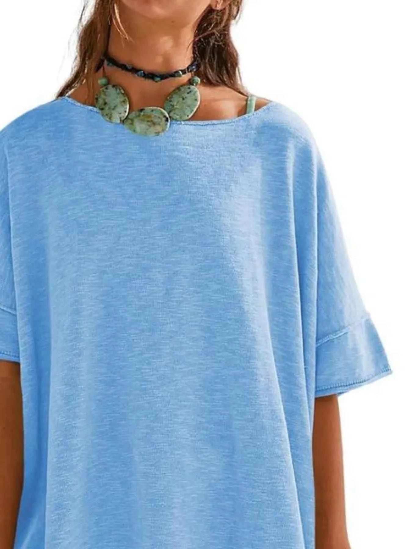 Oversized Round Neck Drop-Shoulder T-Shirt 13013739-2604-4b30-ad05-b2410d60a479-Max-Origin