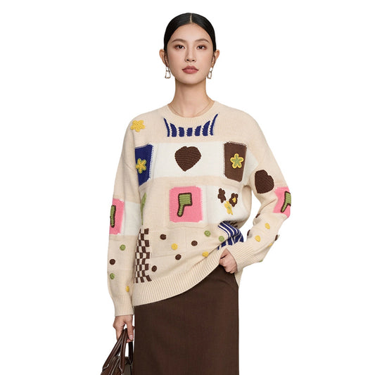 Loose color blocked sweater