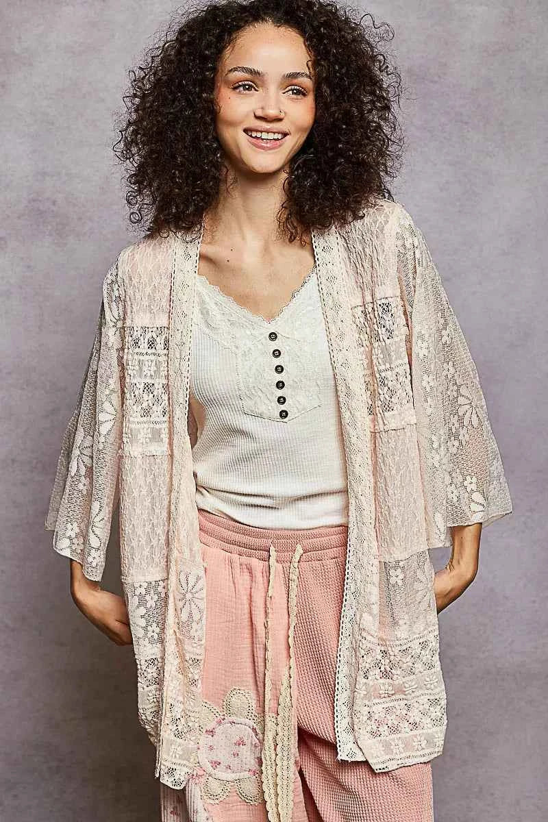 POL Lace Floral Open Front Cardigan with Trim Detail BLUSH 13181008-a3d9-47e6-802f-684c0c1fee73-Max-Origin