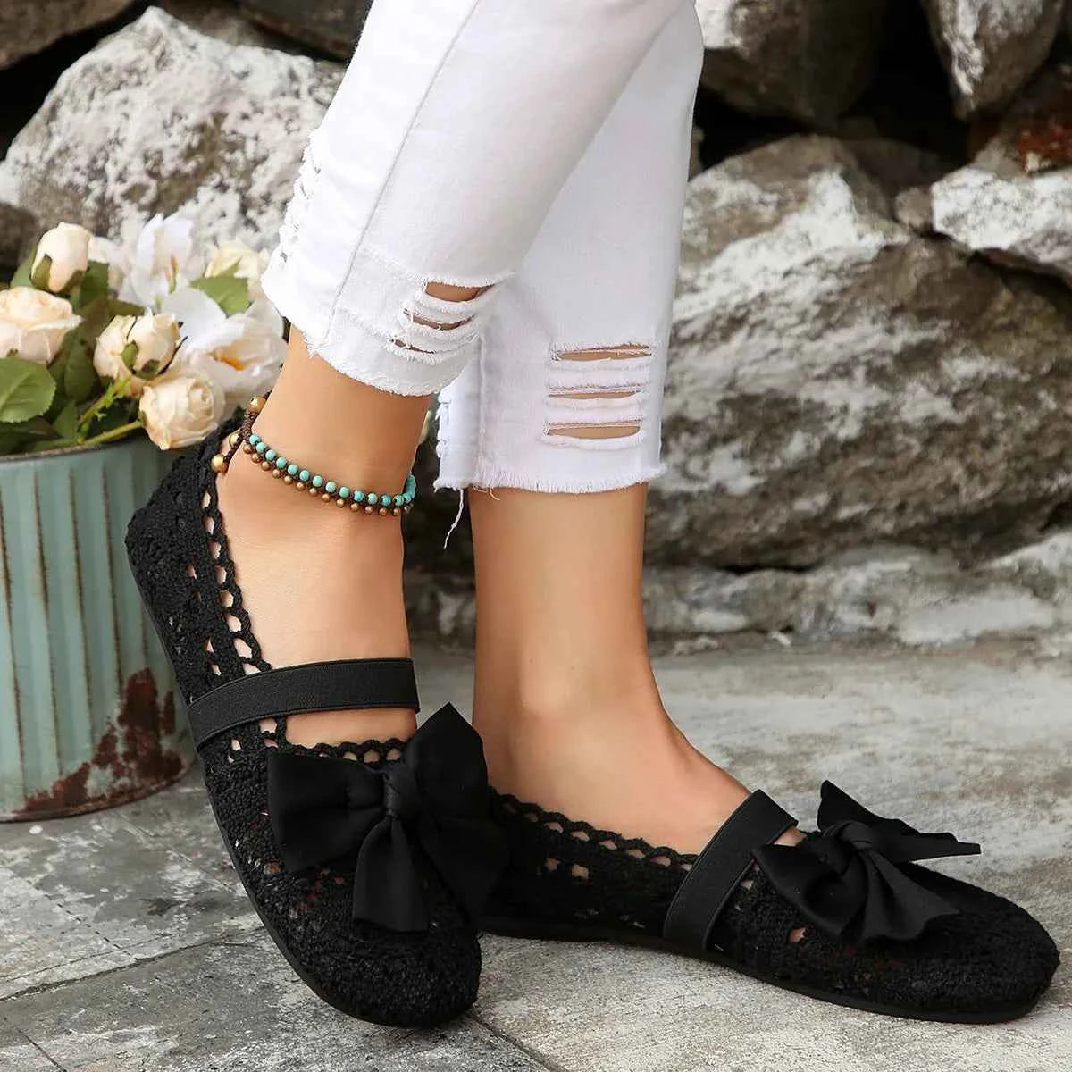 Bow Round Toe Flat Slip-Ons 1337014999464a5ea63482714ad82d6e-Max-Origin