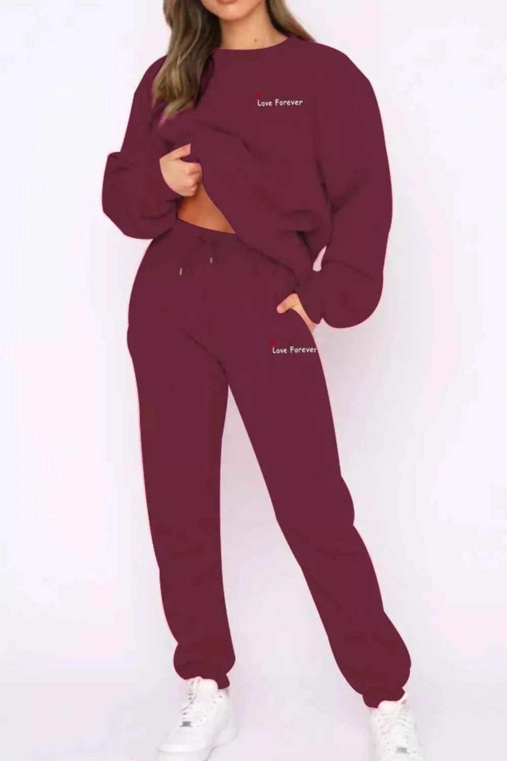 Round Neck Sweatshirt and Joggers Set 133af889-9806-4374-9cab-12f18a8c9a34-Max-Origin