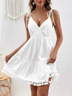 Surplice Summer Mini Dress with Tassel Hem 1344bead12b7419baaa1ce8da78b4212-Max-Origin