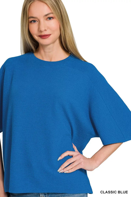 Zenana Double Knit Short Sleeve Top 134613c9e9a04190a84aad5ed709aea1-Max-Origin