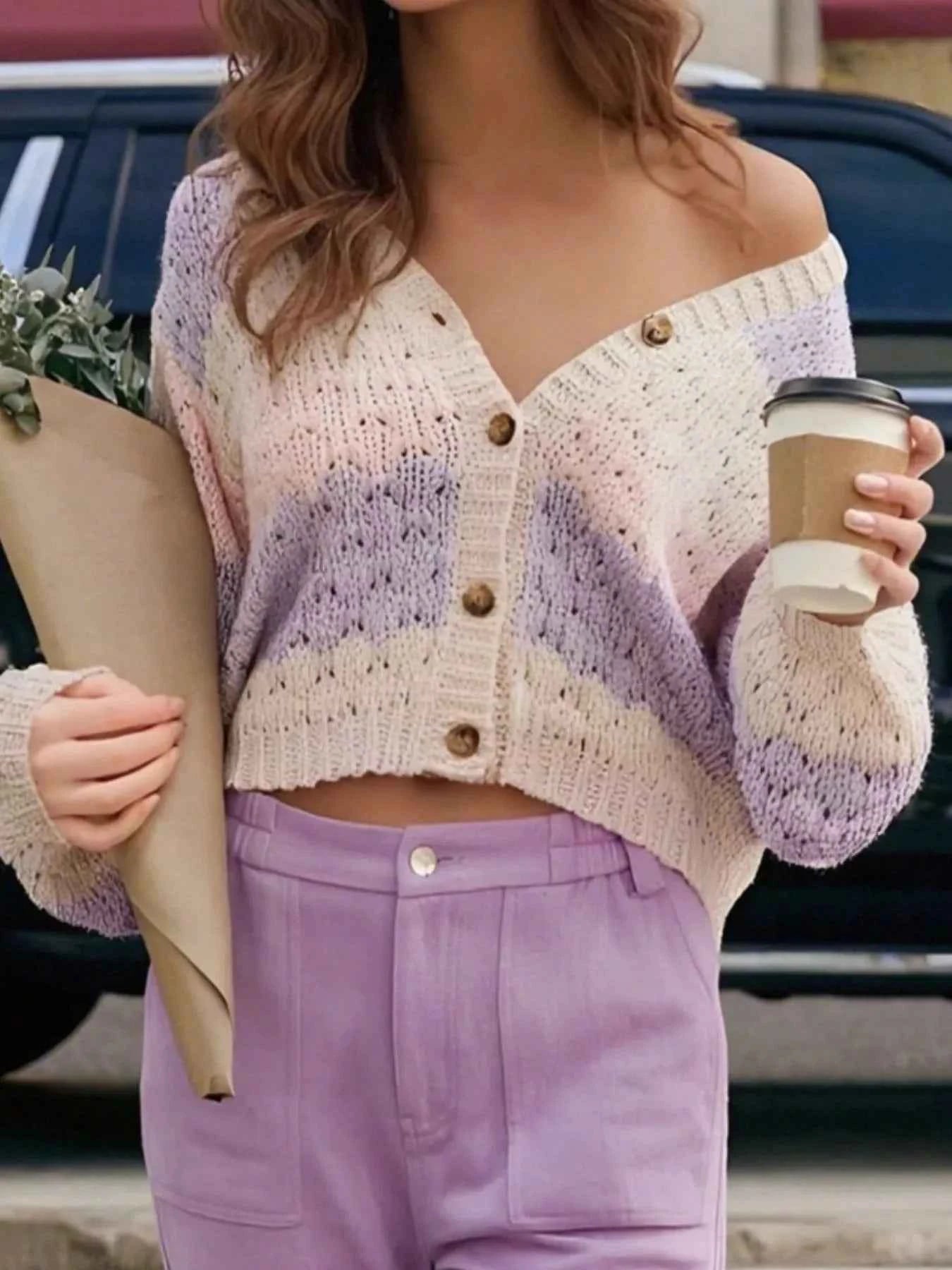 Color Block Button Up Cardigan 13501a05-ce59-4746-8e28-b9c72afd8a0e-Max-Origin