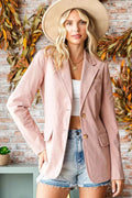 First Love Full Size Single-Breasted Flap Pocket Corduroy Blazer Rose 135cdbc3-b6f0-4c78-9508-a8170b6ed1ab-Max