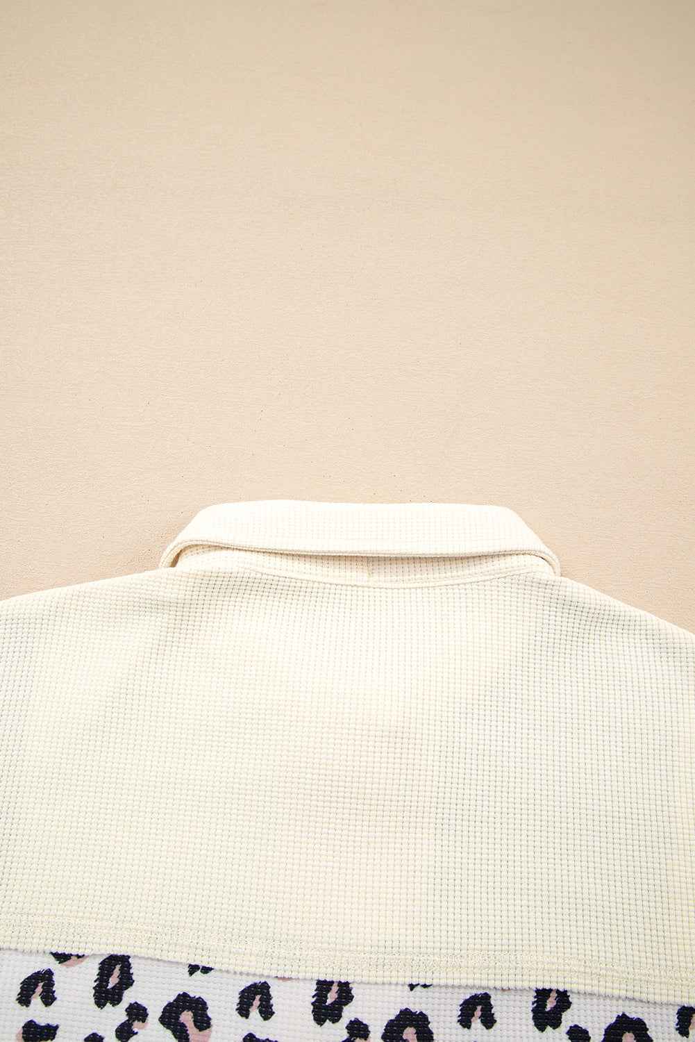 Khaki Leopard Waffle Quilted Patchwork Button Front Jacket 135f008768f975d6