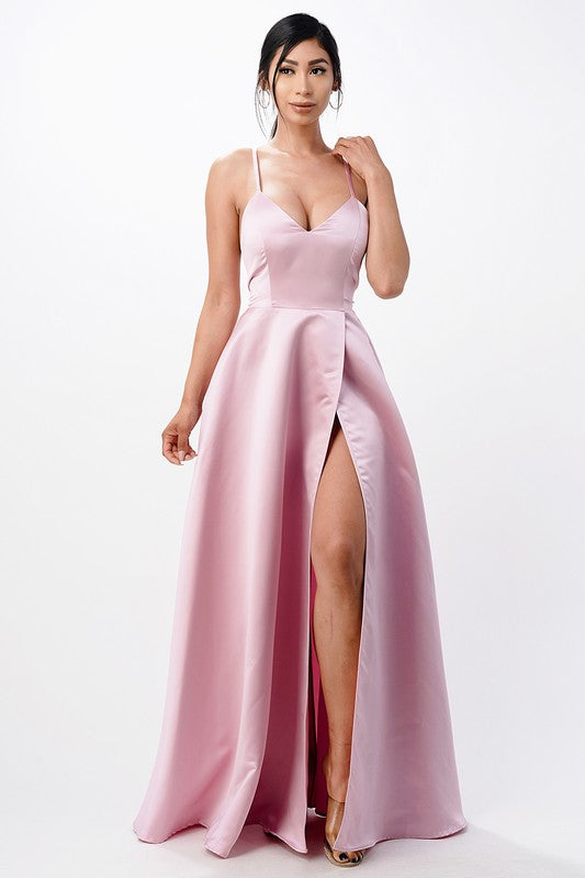 open side back spaghetti zig zag tie satin gown Mauve 13703734_710b062a-e0d1-4752-a5a7-acfcaeda7b66