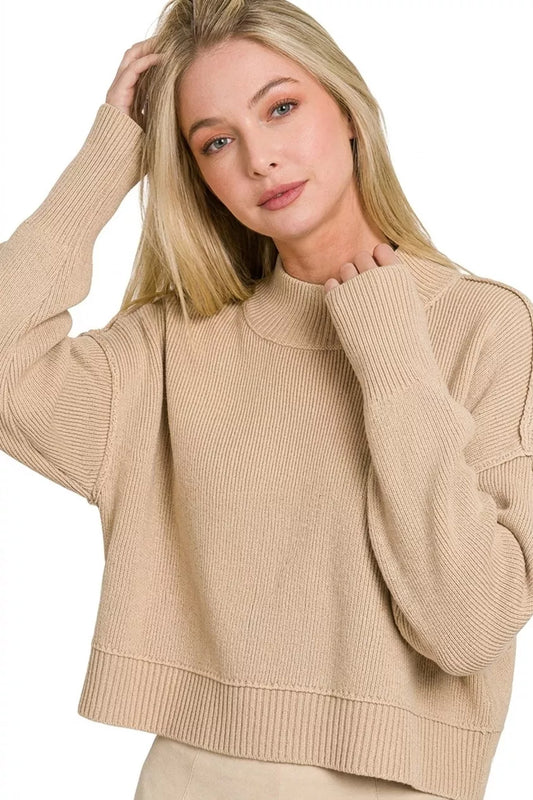 Side Slit Oversized Cropped Sweater 13752462-34c2-4ced-8373-9fadb0ece2d2-Max-Origin
