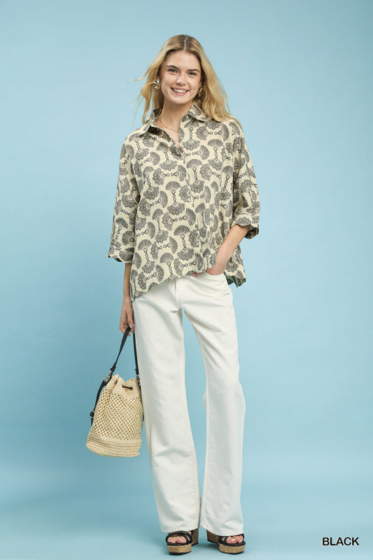 Printed Button Down Shirt 137b93f8-2063-447a-afa4-4ae119047149-Max