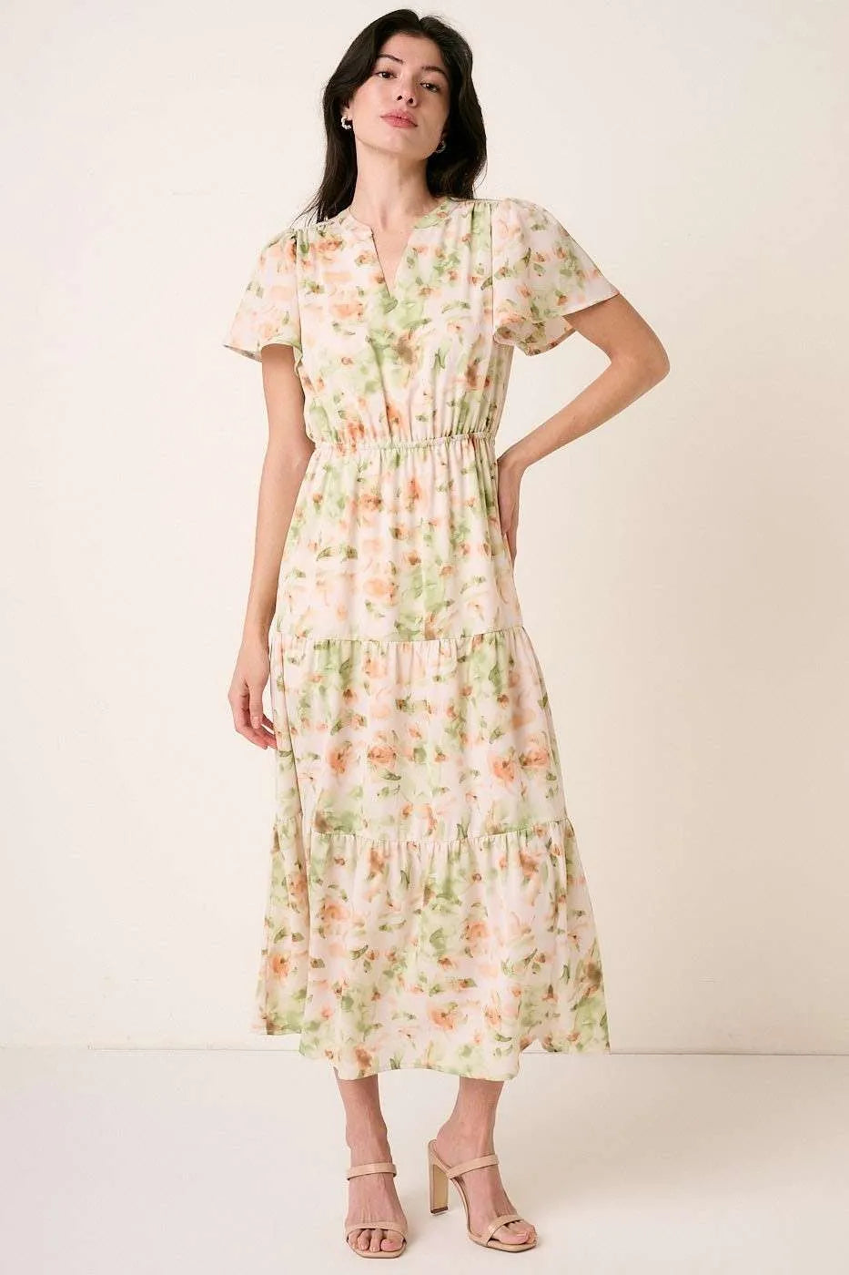 Mittoshop Flower Print Flutter Sleeve V Slit Maxi Dress 138892312a184dd7b18618e16c34d01d-Max-Origin