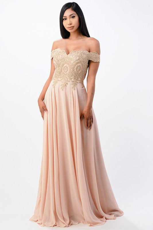 Plus Size Off Shoulder Evening Gown – Gold Lace Appliqué Chiffon Dress 13902171_50aeca98-5dde-483b-bfc9-4486b77194fc