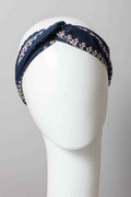 Bohemian Stitch Print Twist Headwrap Navy Default 13925822_2ea2f091-107c-4bec-bf89-d59886e52777