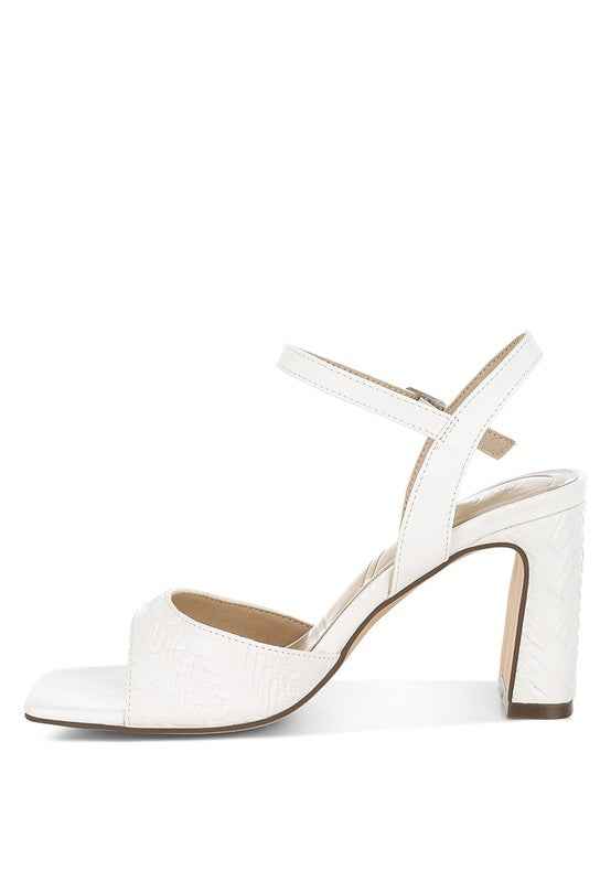 Elana Textured Faux Leather Heels 13bc8572-572f-48a3-859b-8aa8e923e0fe