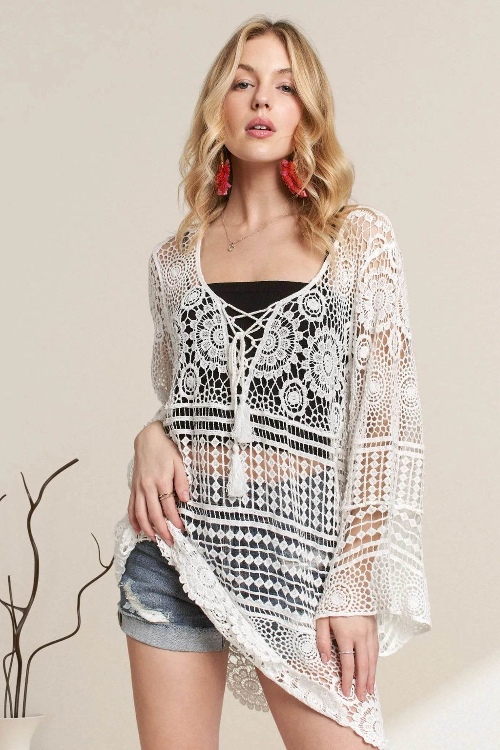 ADORA Front Lace Up Crochet Cover Up WHITE 13c4a48fb00b433b8209e29c533b36bc-Max-Origin
