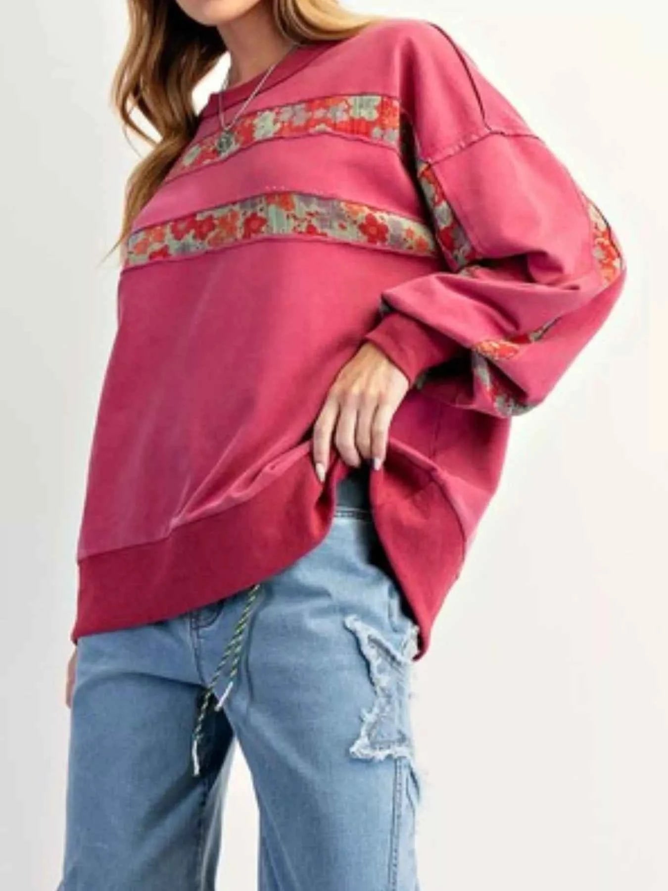 Bohemian Striped Oversized Sweatshirt 13c5d512-6f4d-463c-a3b9-66aa18ba03be-Max-Origin
