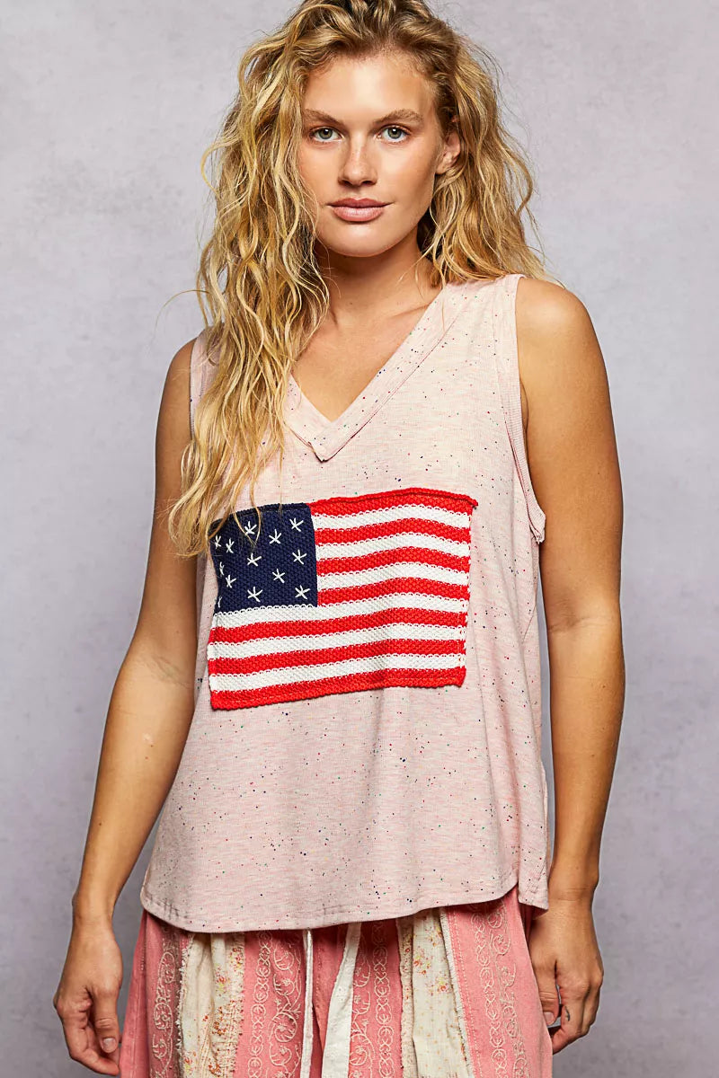 POL V-Neck Ribbed Tank with American Flag Patch and Star Back Patch 13c6155b-46a3-479e-b599-f94e80ec105d-Max-Origin