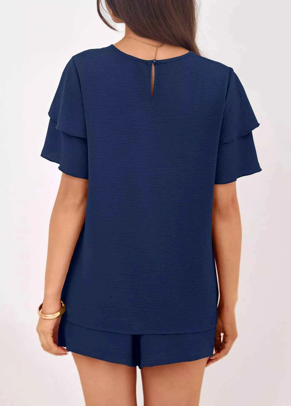 Ruffle Sleeve Top and Shorts Two-Piece Set 13db04c6-7092-4eb1-a391-98b447240737-Max-Origin