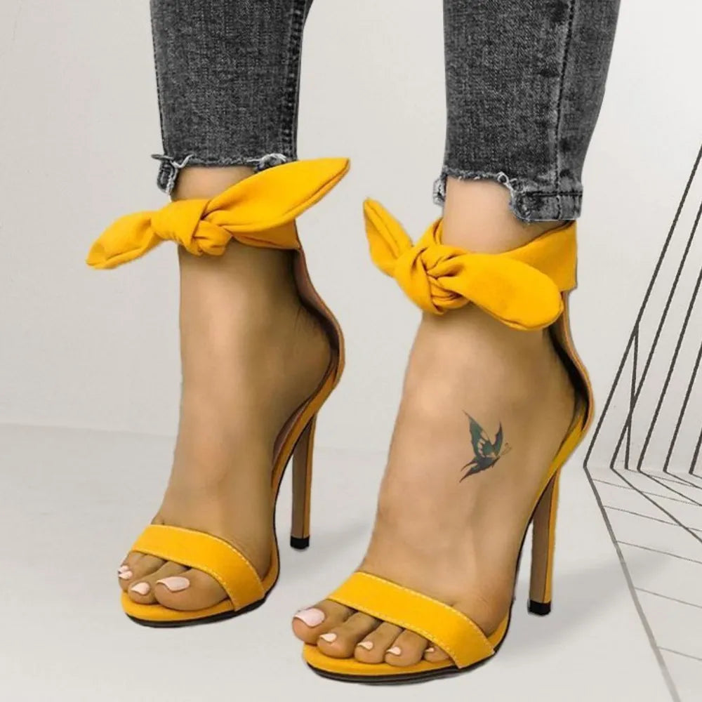 Open Toe Stiletto Sandals Yellow 13ed1063-3fcc-4496-a931-437cec029294-Max