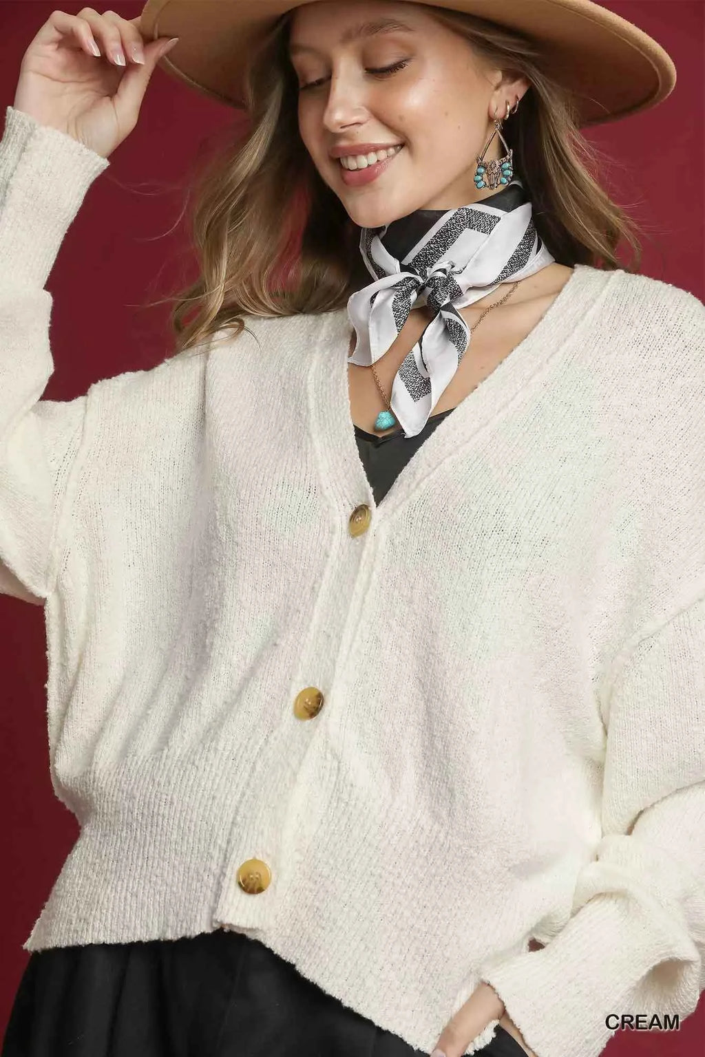 Umgee Button-Front V-Neck Knit Cardigan 141146e4-b364-42ba-8416-f30487b4094f-Max-Origin