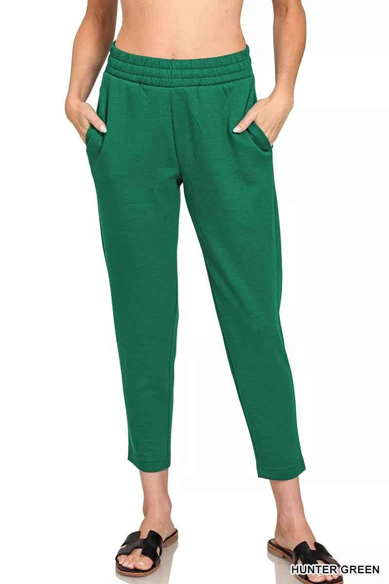 Zenana Scuba Capri Sweatpants with Pocket HUNTER GREEN 1417d3ba63384b0a8f526f8d475d07e4-Max-Origin