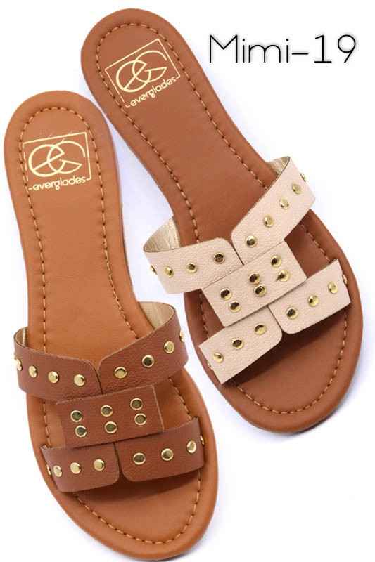 Slide sandal with rivet studs Tan 14265475_31024e70-7554-480e-8724-c8ea46d28d21