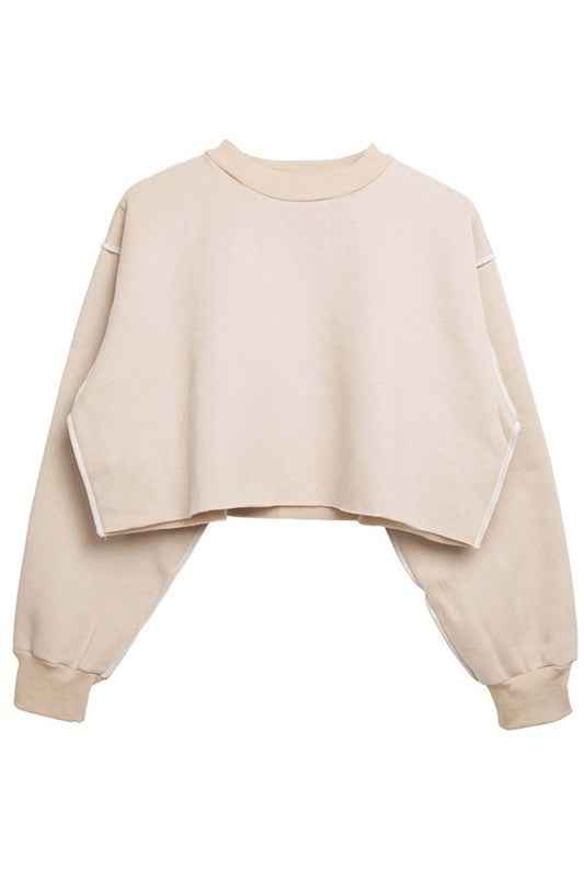 Crop Top Sweatshirt Cream S 14382471_27fc412b-b286-448e-80ad-09a21c575504
