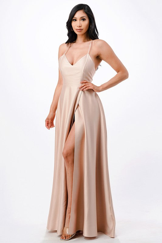 open side back spaghetti zig zag tie satin gown 14490112_a18a19c3-a642-474e-9376-8901cde973d9