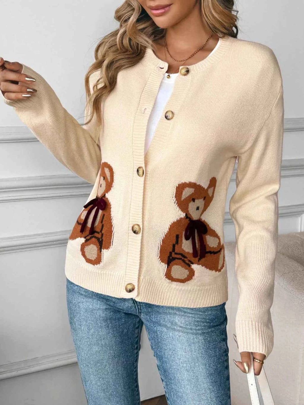 Teddy Bear Button Up Cardigan 145123ce-9d63-4f66-a1d1-63268fc77e43-Max-Origin