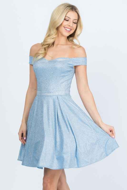 Off the shoulder skater dress jaquard 14596620_05d9cf2c-5901-496b-b3e1-3a44ec1141de