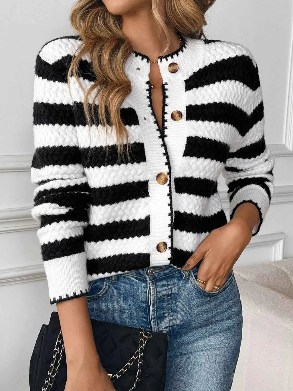 Striped Button-Up Long Sleeve Cardigan 145a8b2f-a7b8-49ff-ba41-79624f660b22-Max-Origin