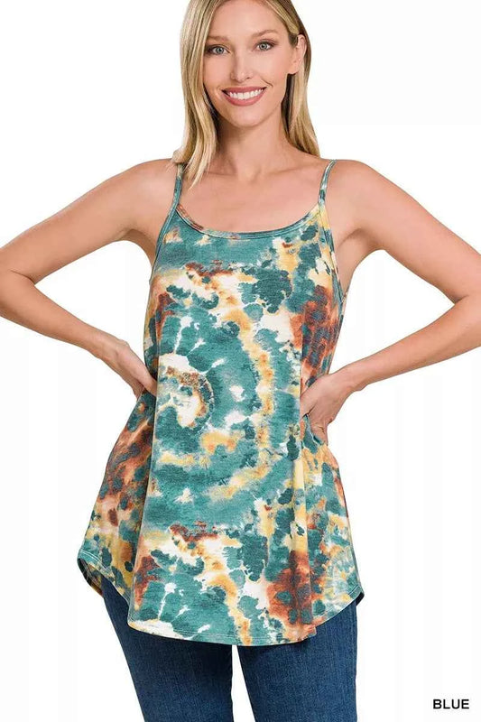 Zenana Tie Dye Front & Back Reversible Spaghetti Cami BLUE 145ecc7d7cf34d85b17c696364ce5783-Max-Origin