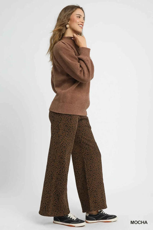 Textured Long Sleeve Sweater with Ribbed Trim 14660a5b-9519-4485-9c6c-8874477e3cb0-Max-Origin
