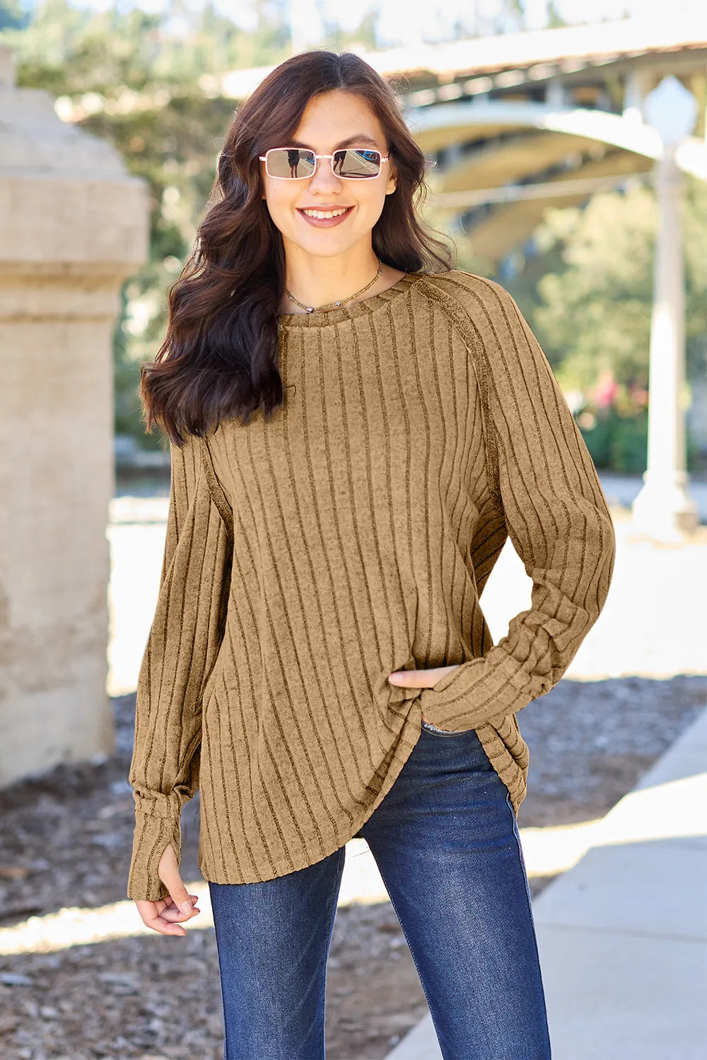 Basic Bae Full Size Ribbed Round Neck Long Sleeve Knit Top 146d1d41b1ed42caa69710e0d5cd9e50-Max