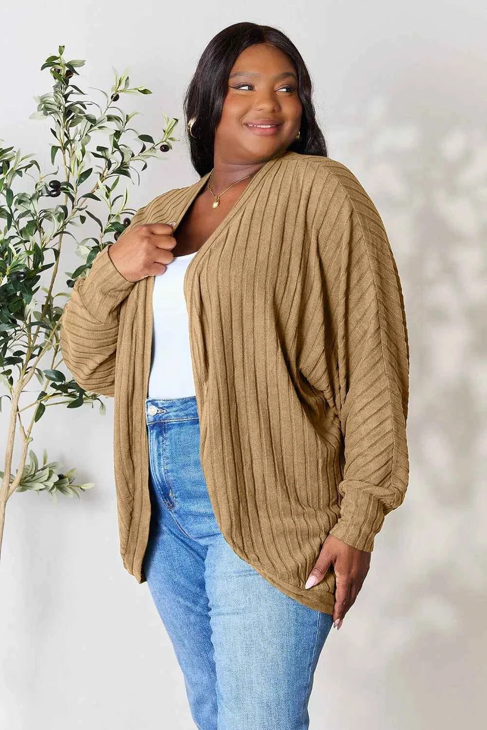 Basic Bae Full Size Ribbed Cocoon Cardigan 147e53f8b2e048e38f35d765bc1db23f-Max