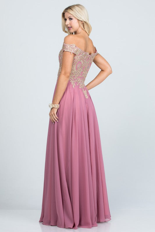 Plus Size Off Shoulder Evening Gown – Gold Lace Appliqué Chiffon Dress 14849202_ed0fe79a-b13f-4406-939f-8fc228e2ab33