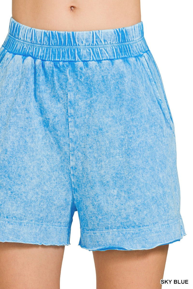 Zenana Halo Snow Washed Boxy Top & Shorts Set 148de83d9a9b4ecf9d4b1861f0cbc5da-Max